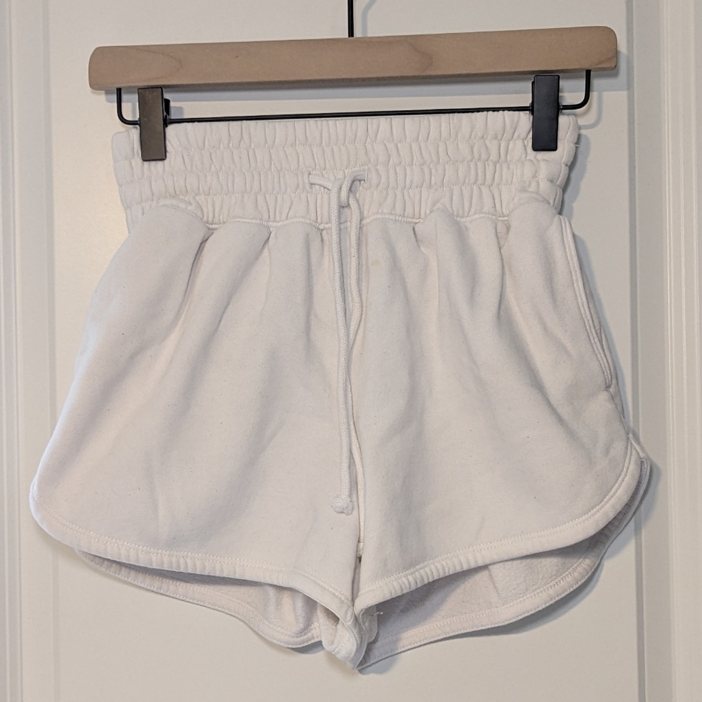 Abercrombie & Fitch White Sweatpant Shorts